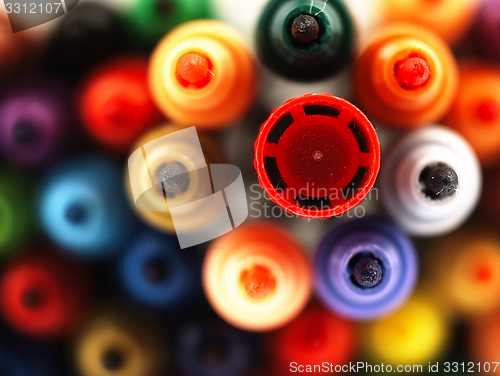 Image of Colorful school markers closely.