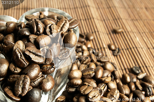 Image of Scattered fresh coffee beans.