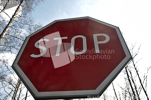 Image of Stop sign against the sky.