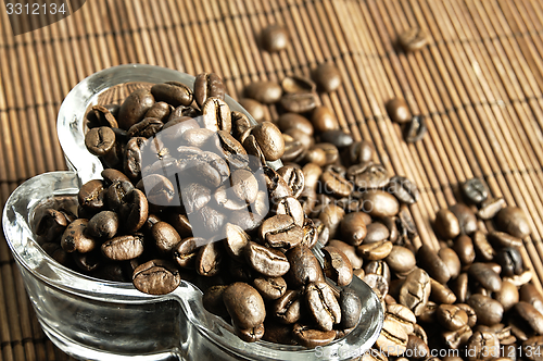 Image of Scattered fresh coffee beans.