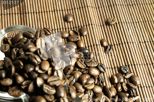 Image of Scattered fresh coffee beans.