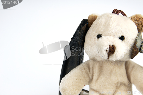 Image of Clamp on the head teddy bear toy.