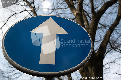 Image of Road sign Straight ahead.