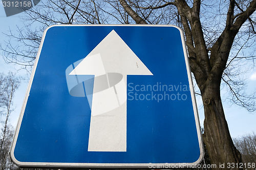 Image of Road sign Straight ahead.