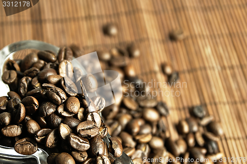 Image of Scattered fresh coffee beans.