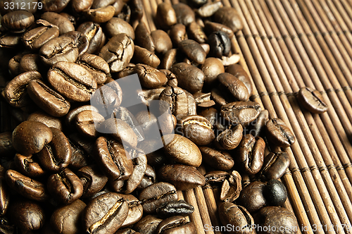 Image of Scattered fresh coffee beans.