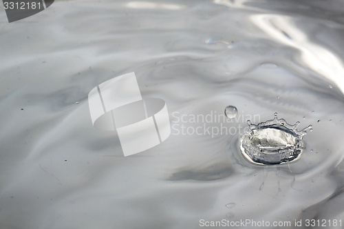 Image of Drop of water splashed creates waves.