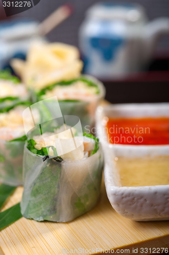 Image of fresh sushi choice combination assortment selection 