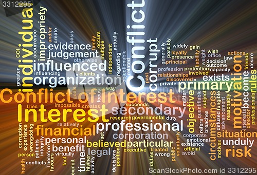 Image of Conflict of interest background concept glowing