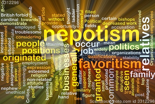 Image of Nepotism background concept glowing