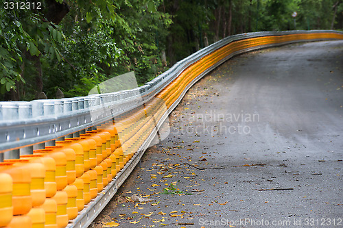 Image of Guard rail along a road