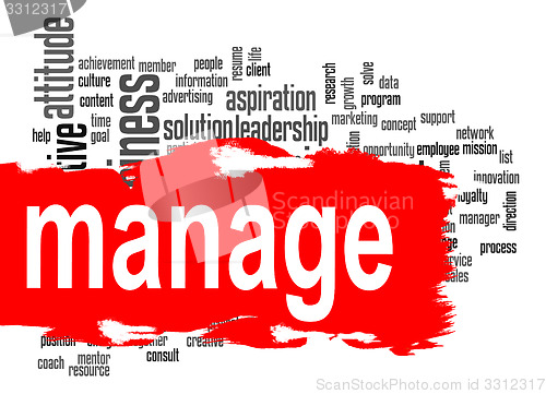 Image of Manage word cloud with red banner