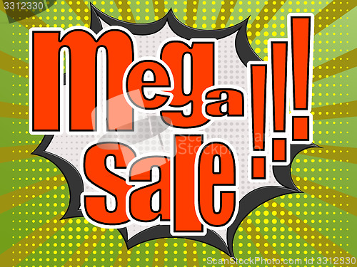 Image of Mega sale comic speech bubble