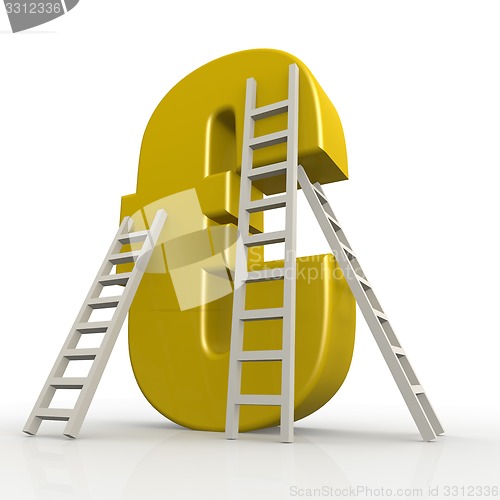 Image of Yellow euro sign with ladder