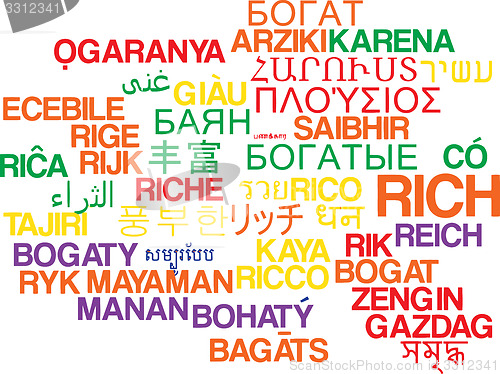 Image of Rich multilanguage wordcloud background concept