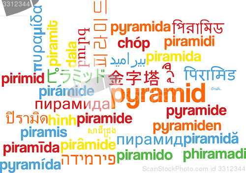 Image of Pyramid multilanguage wordcloud background concept