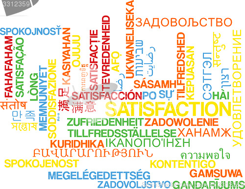 Image of Satisfaction multilanguage wordcloud background concept