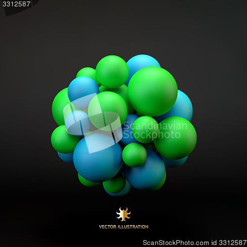 Image of 3D concept illustration. Vector template.