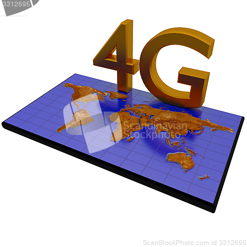 Image of 4G network on world map
