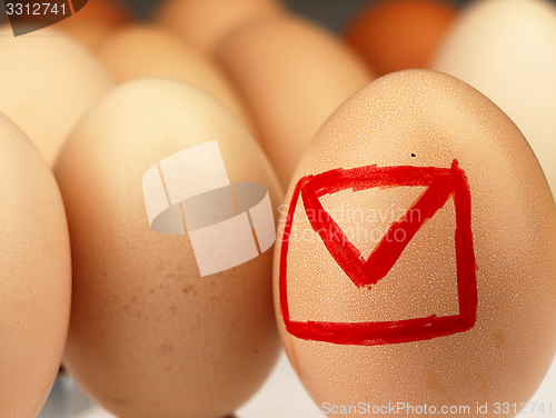 Image of Email symbol drawn on the egg.