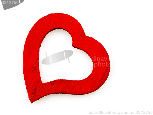 Image of Red heart on a white background.