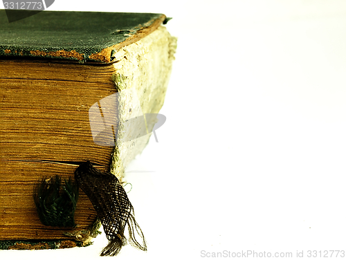 Image of Old closed the book with a damaged cover.