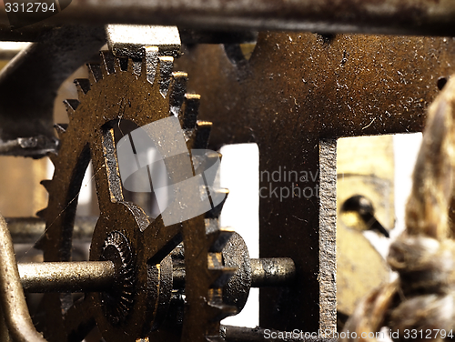 Image of Gear in mechanism of the old clock.