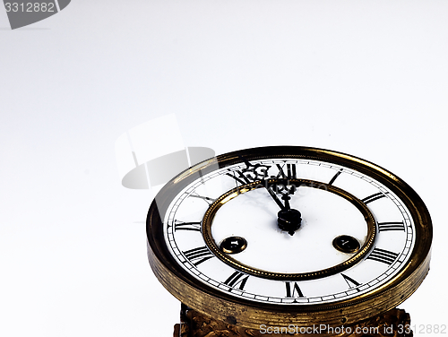 Image of Old clock with roman numerals.