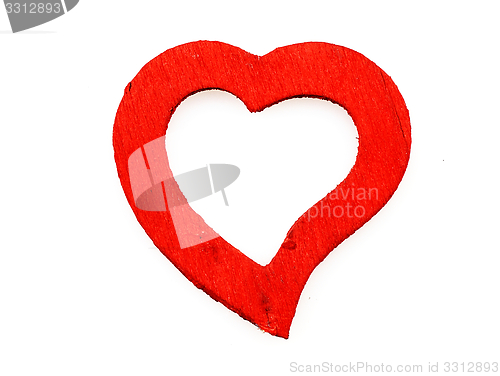 Image of Red heart on a white background.