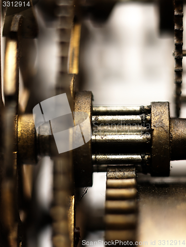 Image of Gear in mechanism of the old clock.