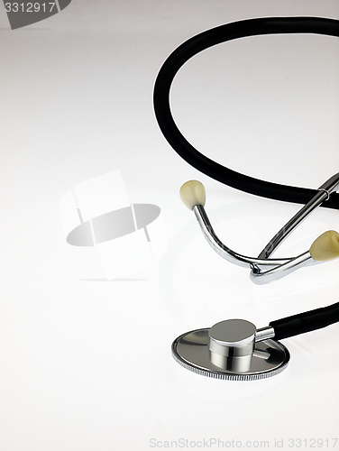 Image of Medical stethoscope on a white background.