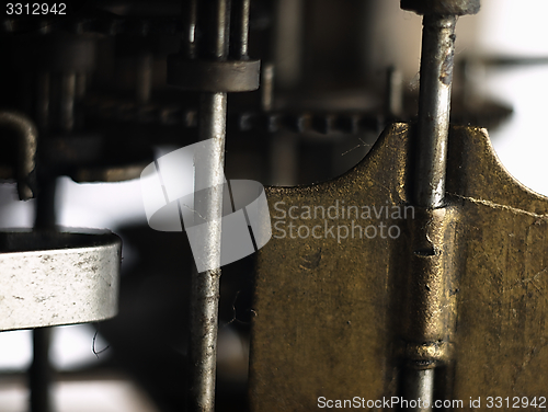 Image of Gear in mechanism of the old clock.