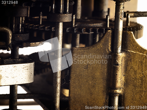 Image of Gear in mechanism of the old clock.