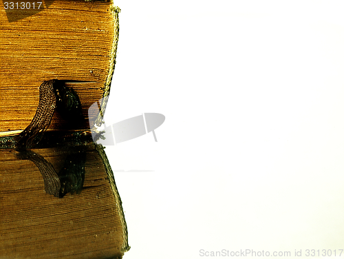 Image of Old closed the book with a damaged cover.