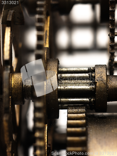 Image of Gear in mechanism of the old clock.