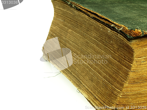 Image of Old closed the book with a damaged cover.