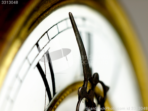 Image of Old clock with roman numerals.