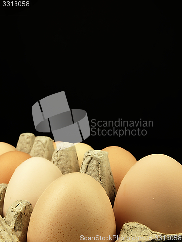 Image of Fresh eggs in the box.