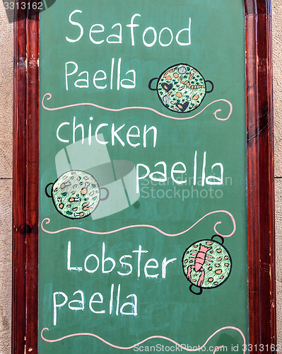 Image of Exterior menu cartel in Barcelona - Spain