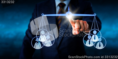 Image of Torso Balancing A Female Versus A Male Work Team