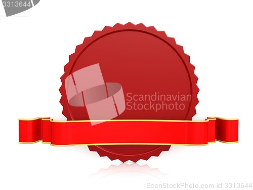 Image of Seal with ribbon red