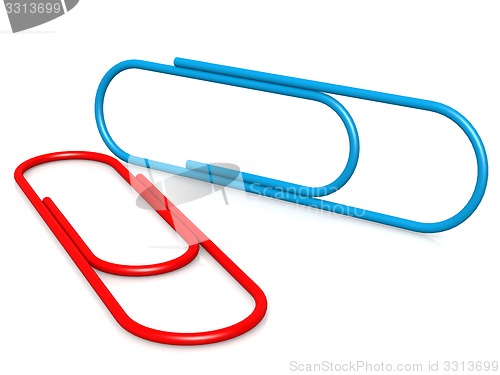 Image of Blue red paper clip