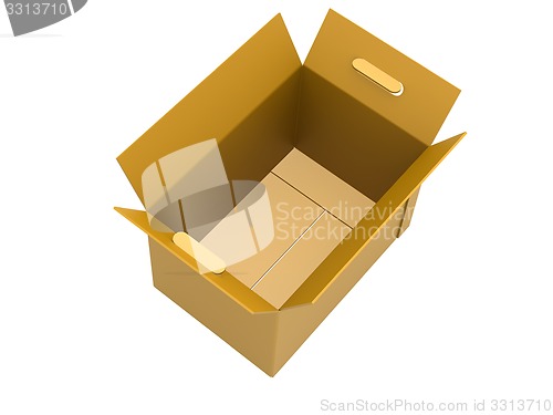 Image of Open packing box