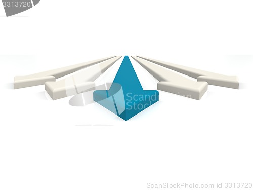 Image of Blue leading arrow