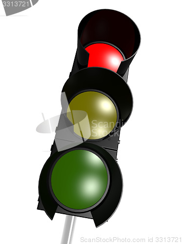 Image of Traffic light with red on