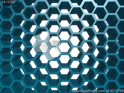 Image of Blue hexagon pattern