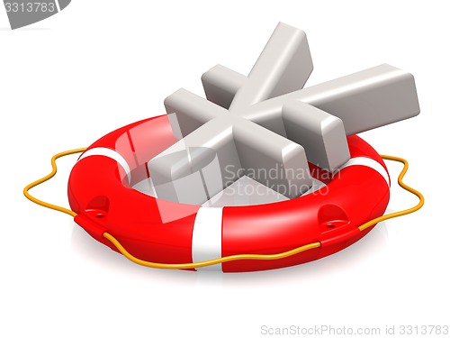 Image of Life buoy with yen sign