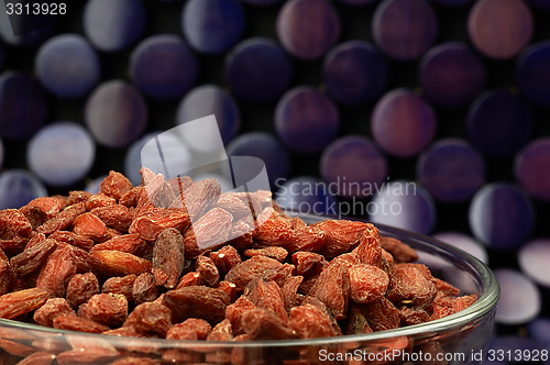 Image of Dried goji berries on the table.