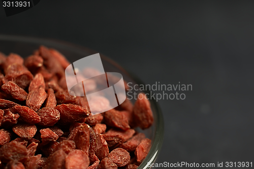 Image of Dried goji berries on the table.