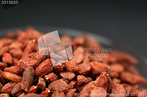 Image of Dried goji berries on the table.